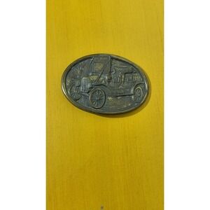 Vintage Avon Antique Automobile Brass Belt Buckle Classic Model T Car Relief